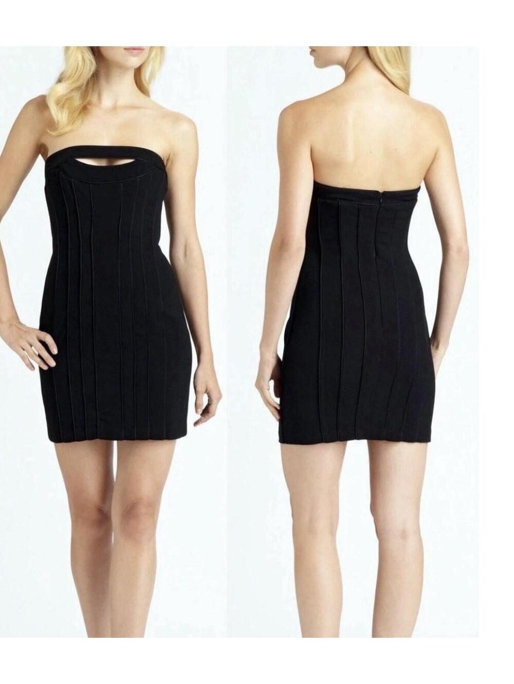 BCBGMAXAZRIA Women's Strapless Black Cocktail Dress "JEAN" Size 4